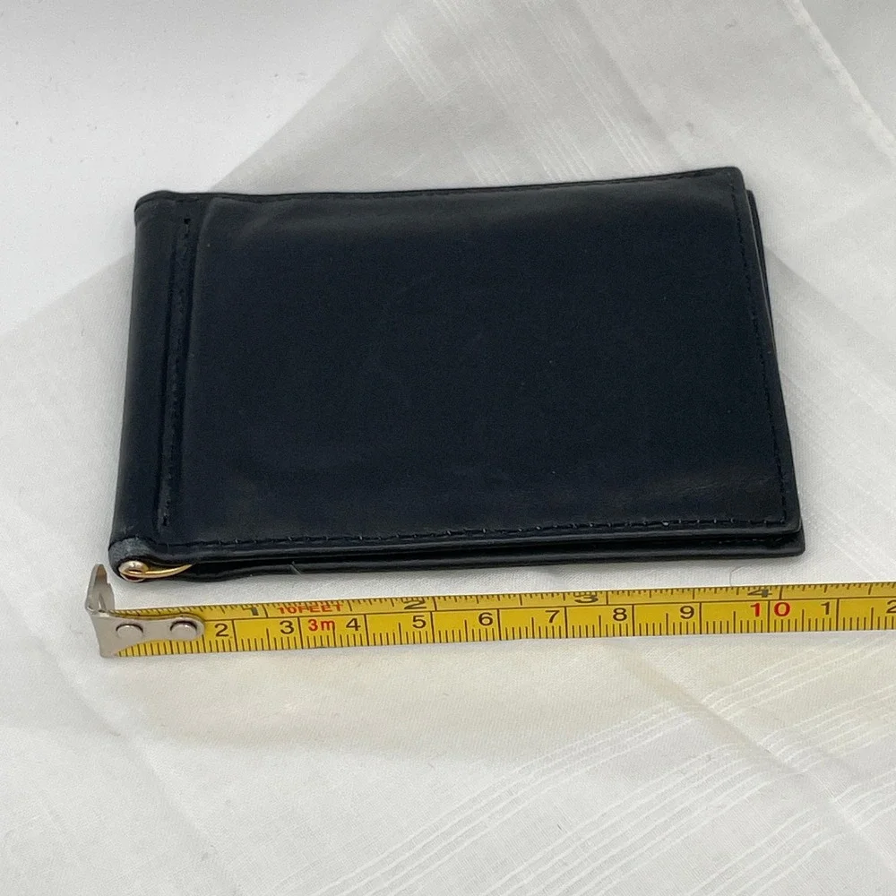 Bosca Leather Mens OS Saddler Money Clip Bifold Wallet *READ